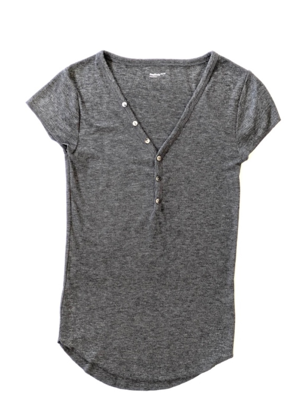 GAPBody XS Gray Short-Sleeved Shirt with Buttons